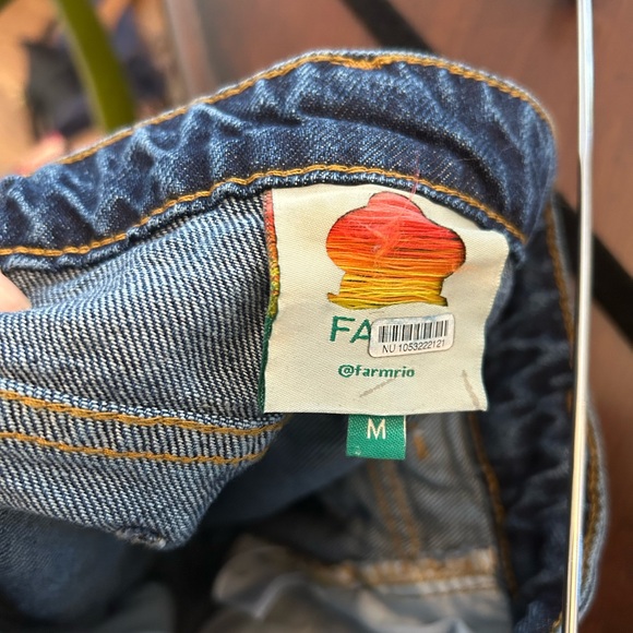 Farm rio Crochet Squares Denim Pants jeans Medium - Picture 8 of 8